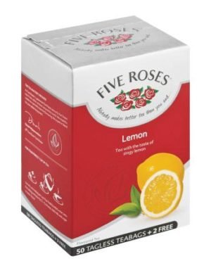 Five Roses Lemon Flavoured Tagless Teabags 50 – 130g – The New Nation ...